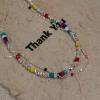 Colorful stacked beaded silver necklace, dopamine outfit necklace, light luxury and niche design sense collarbone chain necklace Specification image