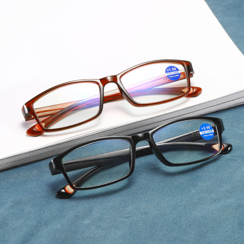 Anti-blue light reading glasses for men and women: TR90 ultra-light, fashionable, unbreakable, elegant and eye-protecting for middle-aged and elderly people details Picture