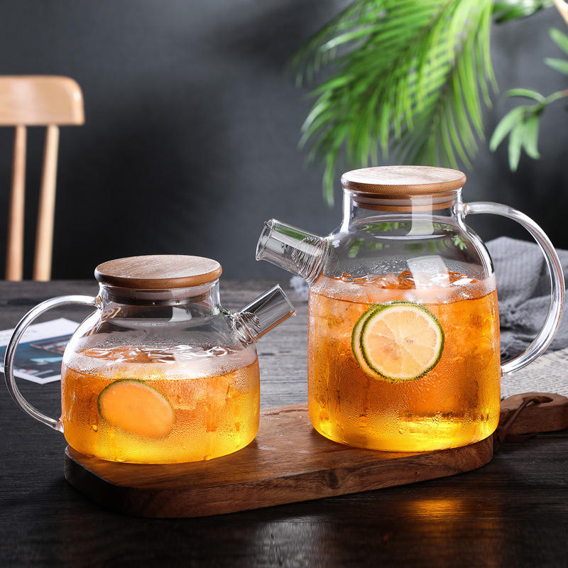 Hervidor de té hervidor frío de vidrio resistente al calor hervidor de agua de alta borosilicato hervidor de agua fría hervidor de bebida hervidor de jugo hervidor de flores