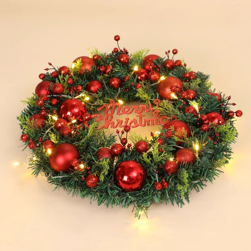 2023 New Christmas Wreath 30/40 Christmas Door Hanging Vine Ring Mall Hotel Window Hanging Christmas Dress Application Scenario
