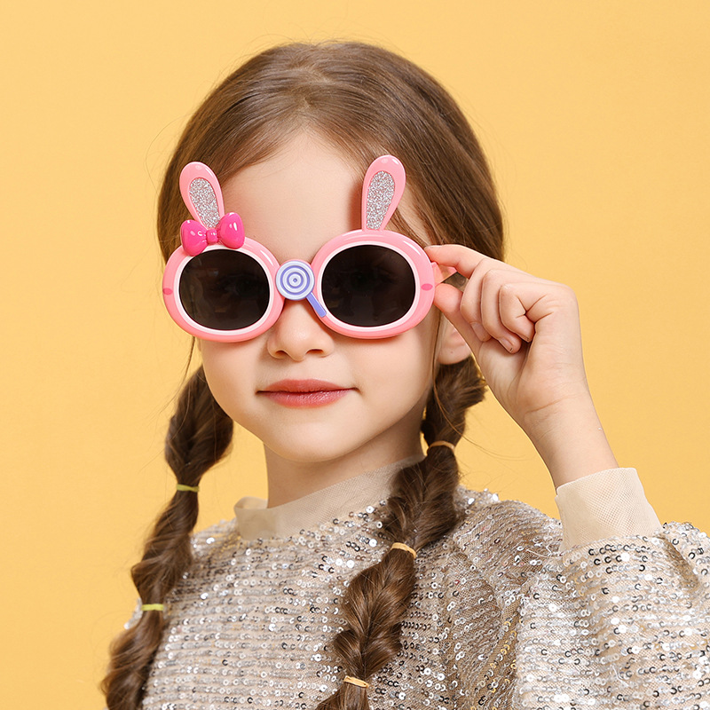 Children's Sunglasses Cartoon Rabbit Children's Mirror Sunglasses Polarizing Mirror Student Sunglasses Children's Sunshade Mirror 8-126 Specification drawing