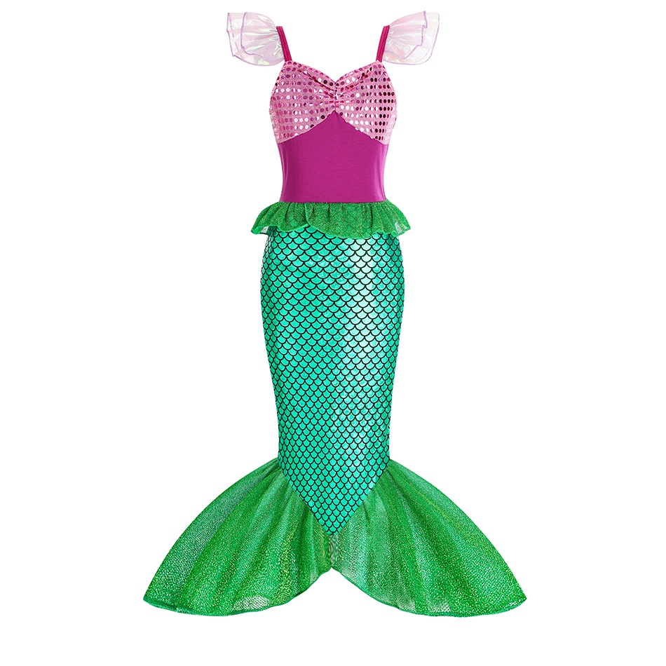 Children's Christmas, mermaid, Halloween, popular European and American children's clothing, mermaid princess dress, mermaid dress Specification image