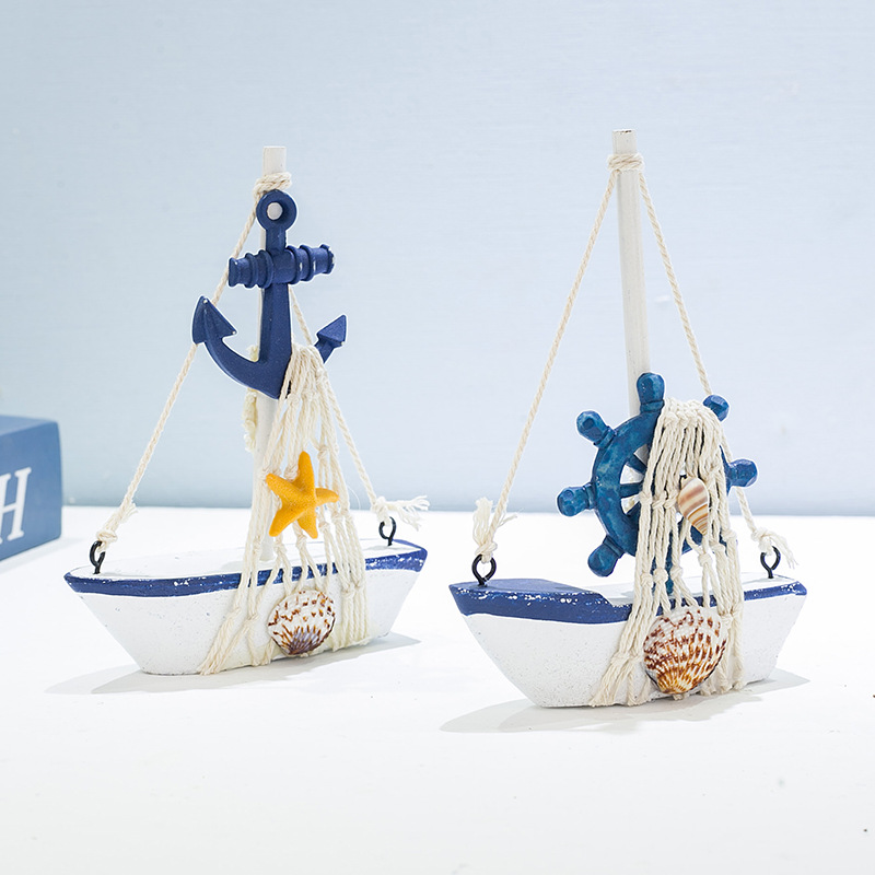 地中海风格帆船摆件家居装饰品摆设时尚创意木质小船模型工艺礼品（价格面议）详情图4