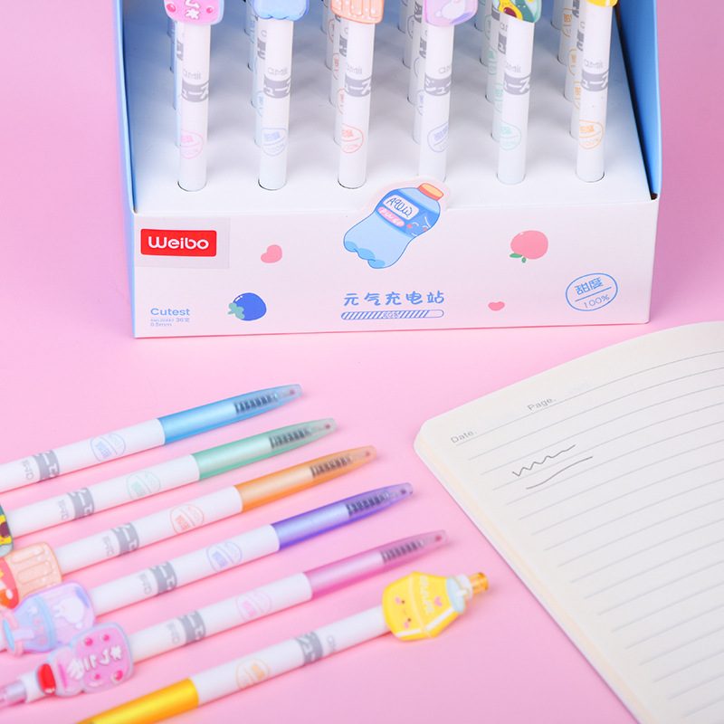 Weibo's new cartoon creative and cute pen tip press 0.5mm office signature gel pen factory direct sales wholesale Item Picture
