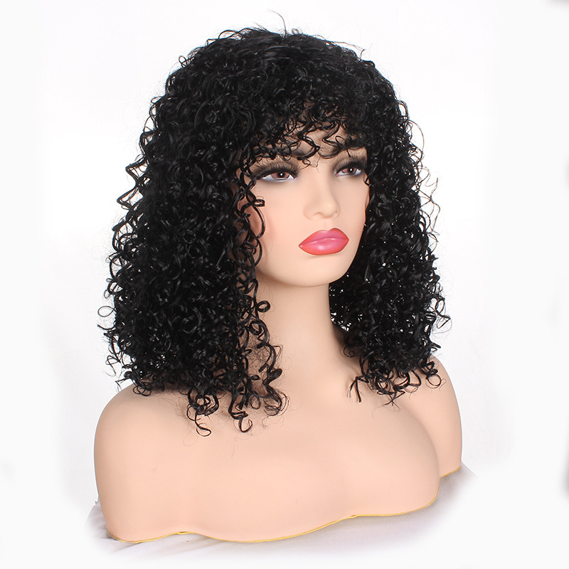 European and American chemical fiber wig covers, African women's high-temperature silk small curls WIG explosive hairstyle simulation short curly hair supply Item Picture