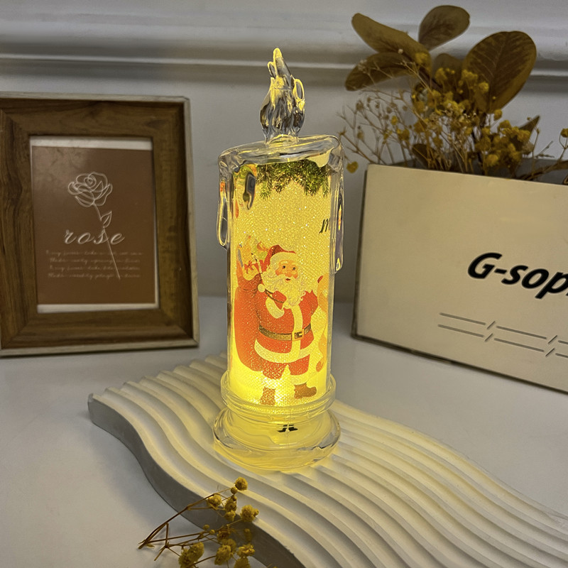 Cross-border new Christmas decoration LED tearful electronic candle simulation candle Santa Claus snowman Specification image