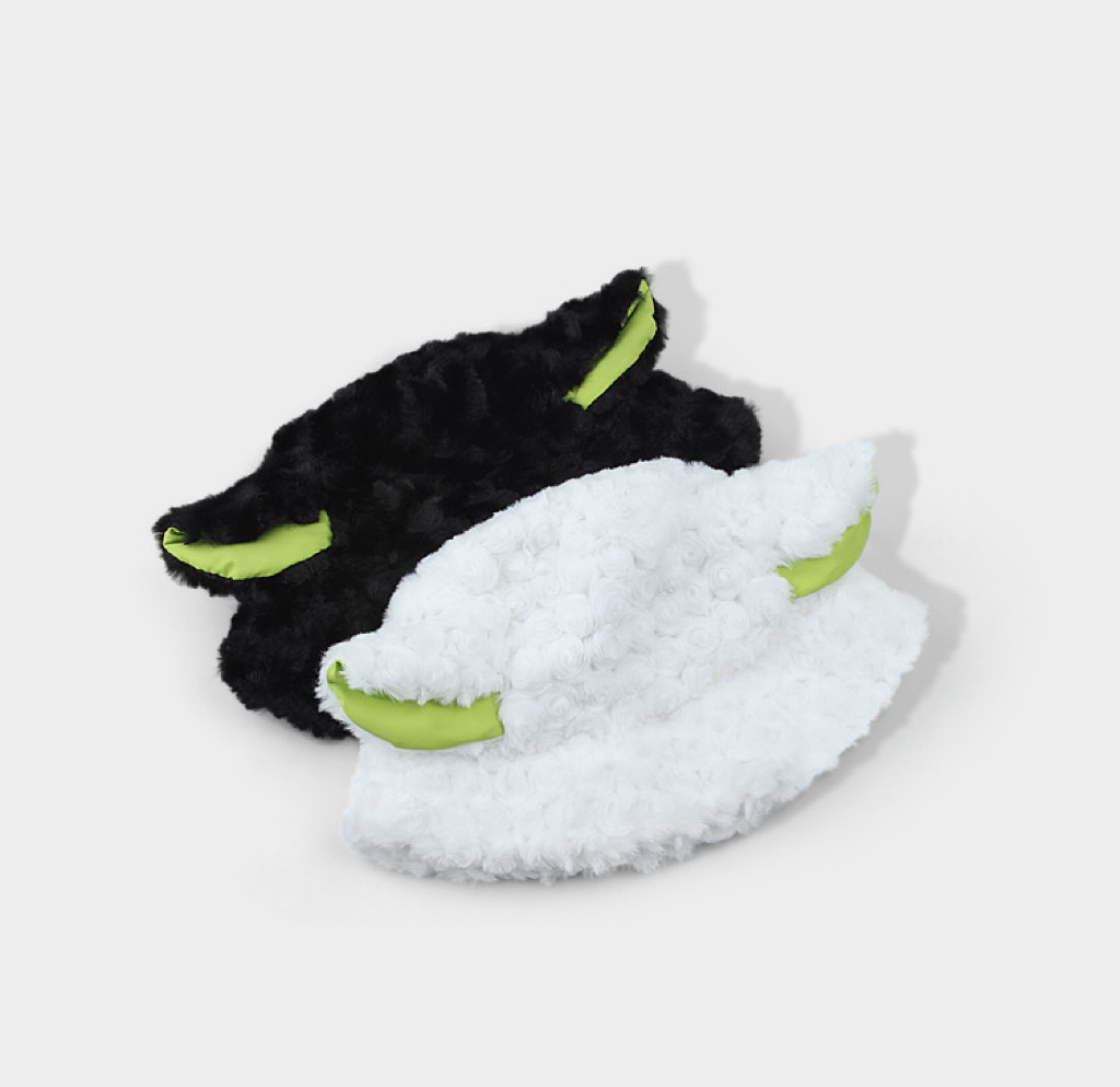 Cute Lamb Warm Plush Fisherman Hat Female Autumn And Winter Outing Day Sweet Soft Sister Age Reduction Hundred Sheep-Ear Basin Hat details Picture