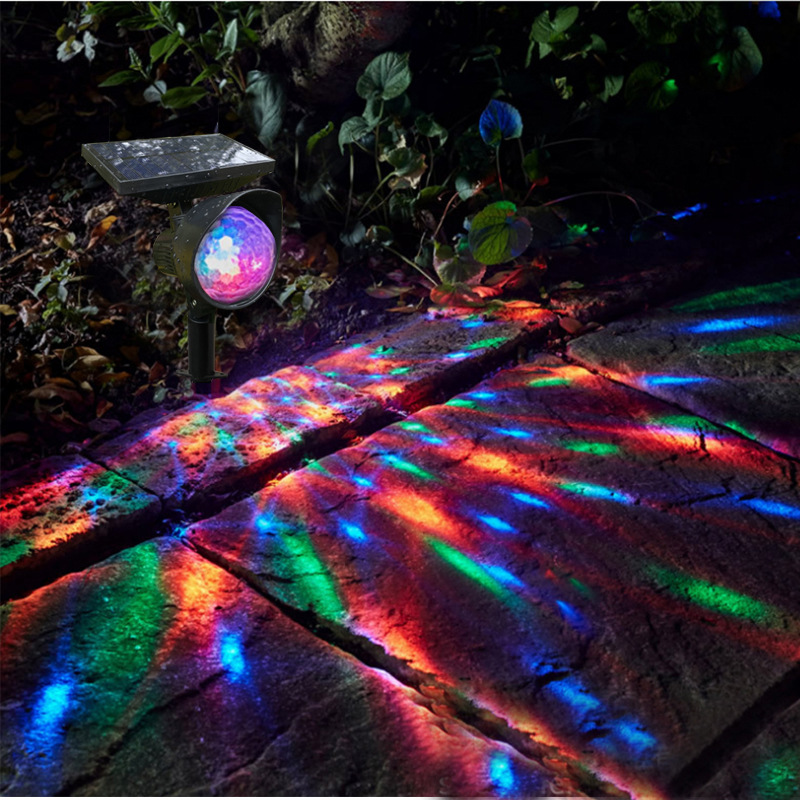 Outdoor solar rotating color projection light Outdoor solar lawn light patio light solar light