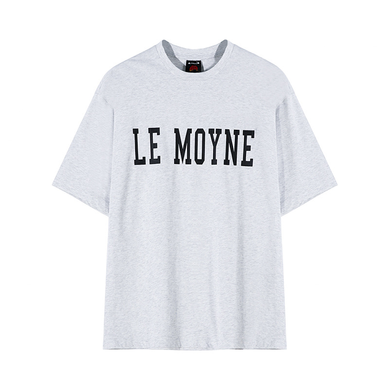 MYQ Summer Pure cotton round-neck Men's T-shirt, Korean style trendy letter print short-sleeved loose casual half-sleeved T-shirt Item Picture