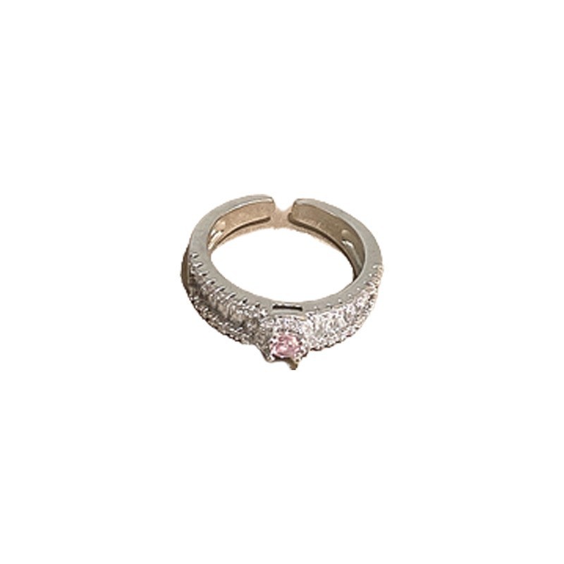 New zircon round open ring, French simple and fashionable index finger ring, individual and elegant light luxury jewelry wholesale for women Item Picture
