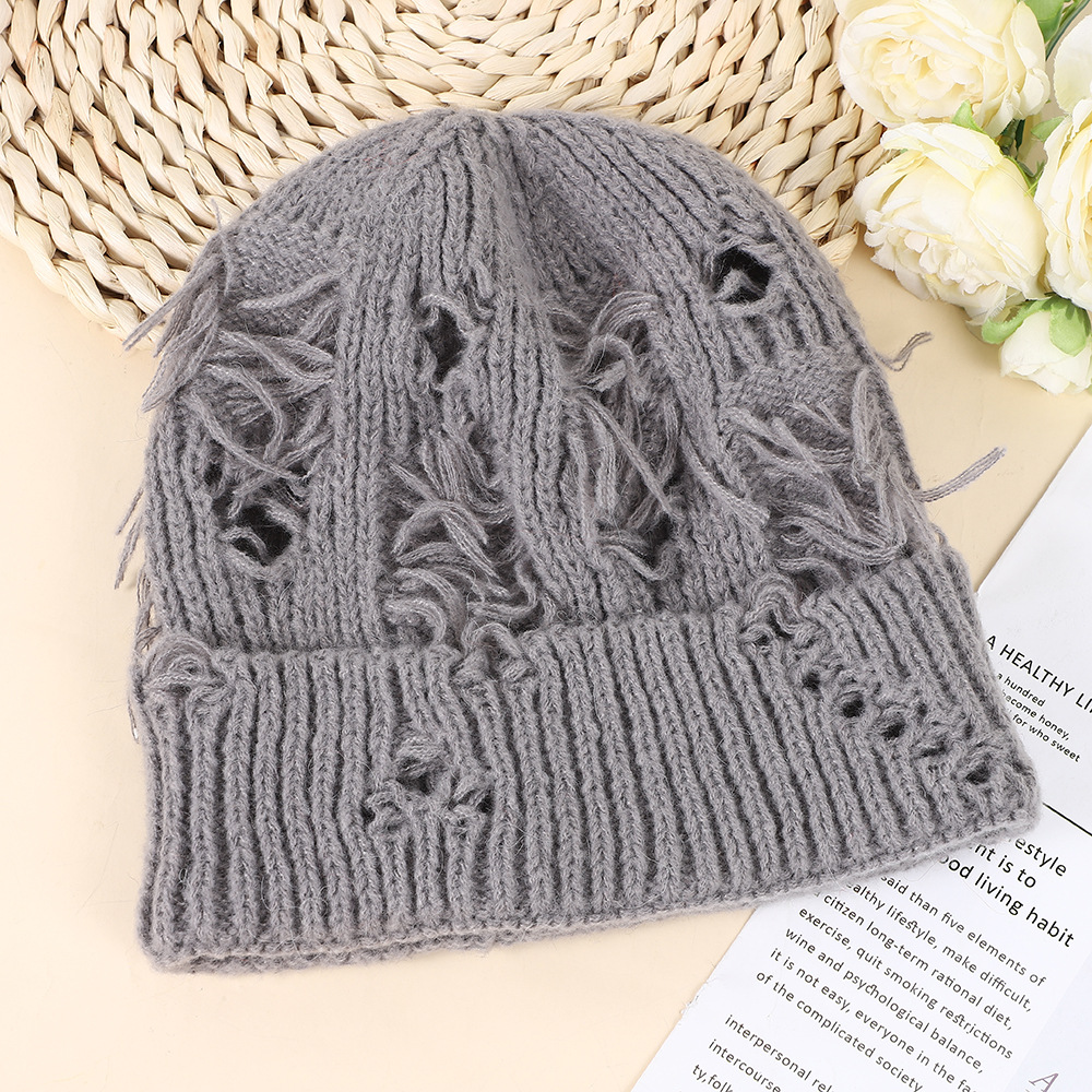 Brand [Sondona] 2025 Autumn and Winter Bestseller: Korean-style perforated design adult hats for both men and women, uniform size, high-quality skin-friendly woolen knitted hats, warm in winter, not easy to deform, flattering face, small cold hat, high-end and versatile details Picture