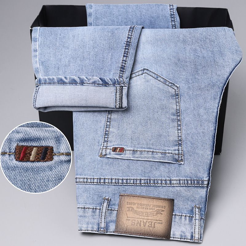 One-piece delivery of 2026 new Spring/Summer slim 8-inch jeans for men, straight-leg slim stretch casual pants Specification image