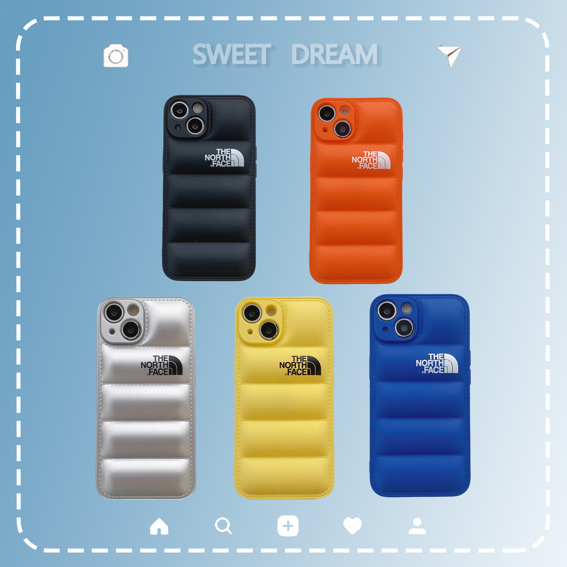 Trendy down jacket phone case 14promax for foreign trade xr soft case 13promax new style 11 shockproof 12 bulletproof vest