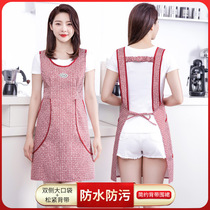 【LOVELY HOME】【 Hold jia 】 Fashion vest apron Waterproof and oil proof kitchen household large pocket foreign air work clothes