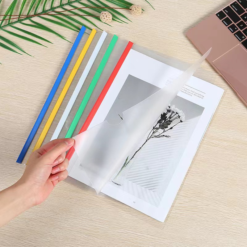 Color transparent pull-out rod holder, A4 folder pull-out rod plastic pull rod holder, business file folder Item Picture