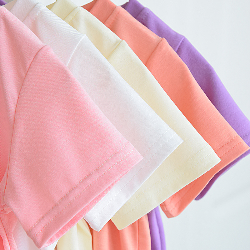 Girls' short-sleeved T-shirt summer cartoon print 2024 new style children's loose, thin and versatile round-neck children's clothing top Specification image