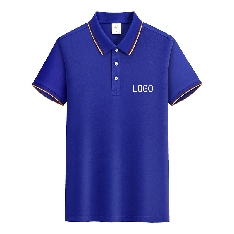 Blank lapel men's polo shirt custom advertising cultural shirt solid color men's short-sleeved polo work clothes embroidery Item Picture