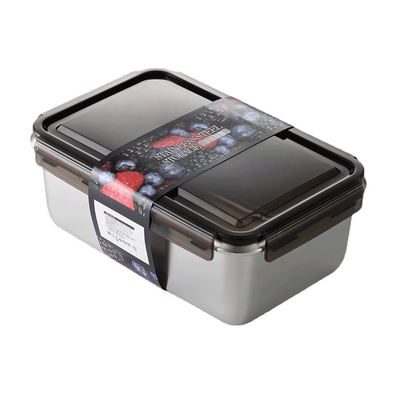 316不锈钢保鲜盒食品级冰箱收纳盒套装密封户外打包盒详情图4