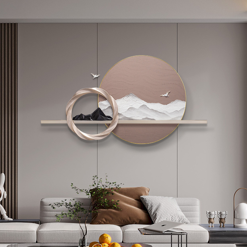 Modern and simple wall decorations of Fudiao Home Furnishing, living room sofa background wall decorative paintings, hand-painted texture, dining room wall hanging paintings details Picture