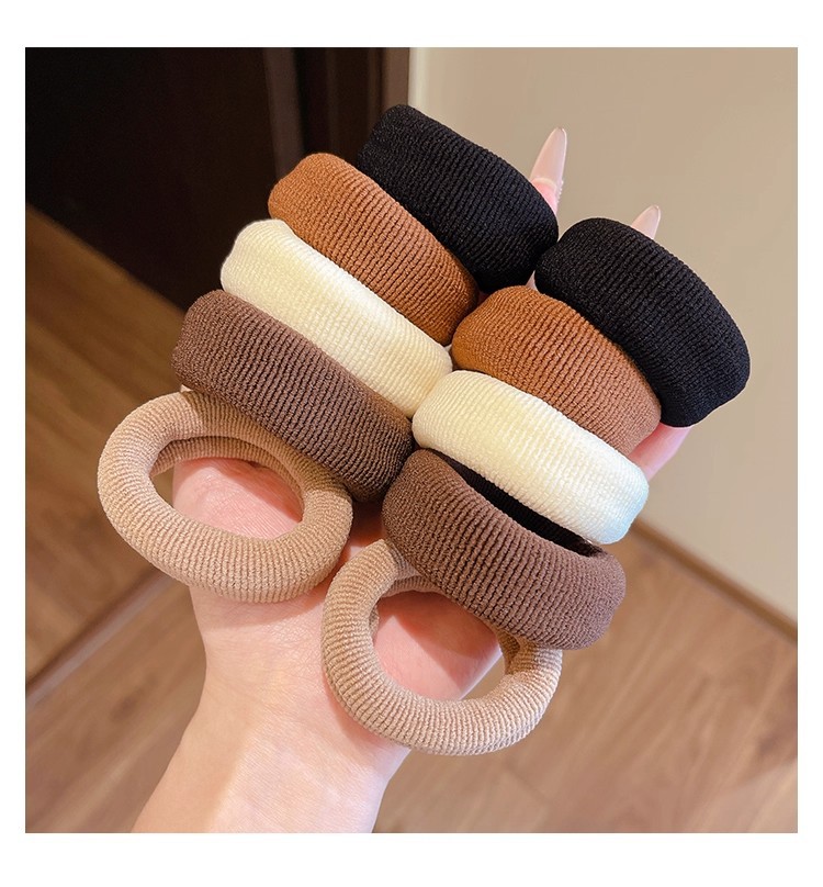 Thickened, high-elasticity, non-damaging hair tie headband for women 2026 new style rubber band hair tie leather case pic 10