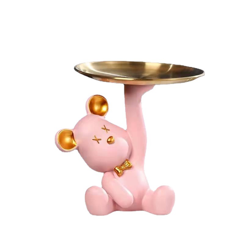 钥匙收纳/托盘摆件/暴力熊摆件白底实物图