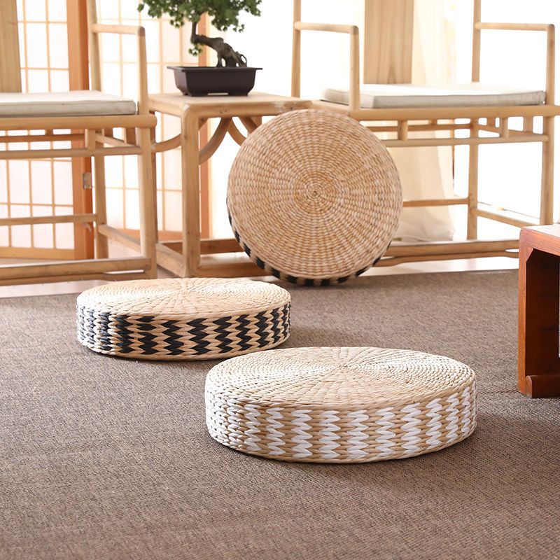 Japanese Plaited Futon Tatami Mat Floor Thickened Bay Window Home Meditation Mat Rattan Plaited Futon Mat Application Scenario