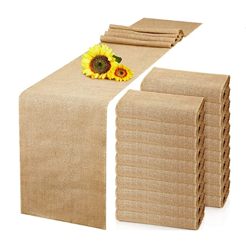 Fanxiu Jute table flag, Nordic material, festival wear-resistant, Zen style, retro jute tablecloth, modern simple country style wedding table mat, European bamboo and wood table flag Item Picture
