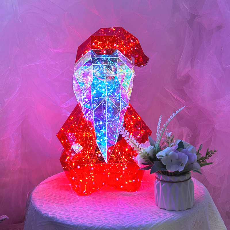 Christmas Decorations Santa Claus Magic Scene Layout Props Cross-Border Luminous Night Lights Display A Christmas Gift