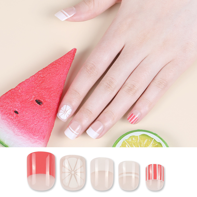 Wholesale finished short square nails, detachable wearable nail patches, clearance sale, exclusively for export details Picture