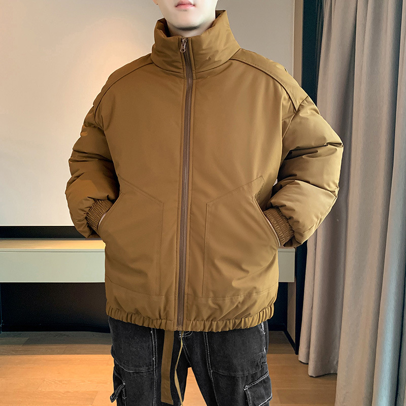 Men's short stand-up collar cotton-padded jacket, men's cotton-padded coat, casual and versatile cotton-padded jacket, men's trendy brand, casual and fashionable winter Application Scenario