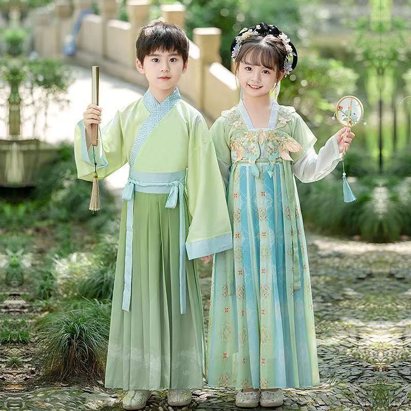 National trendy hanwear chicos 2025 nuevos modelos niñas niños moda antigua escuela de otoño moda antigua guapo tang dress show wear primavera y otoño details Picture