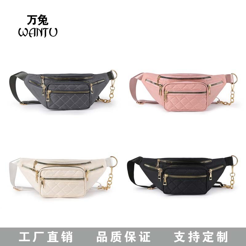 New Foreign Trade Waist Pack Wholesale Multi-Function Large Capacity Mobile Phone Bag For Men Women Embroidered Waist Pack Crossbody Chest Bag Specification drawing