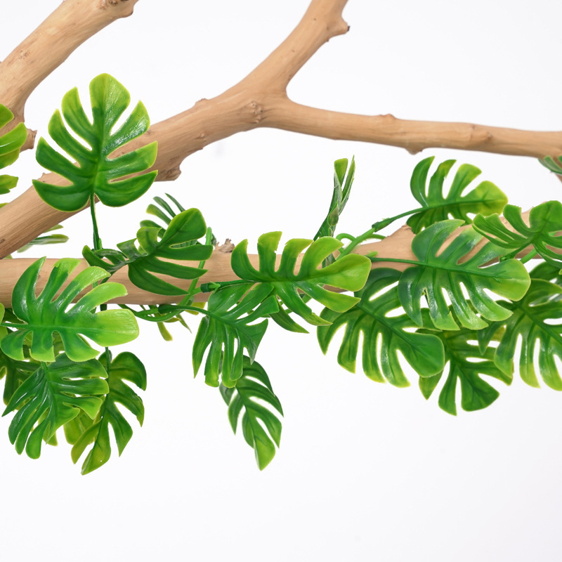 仿真藤条假树叶绿叶胶片龟背叶室内吊顶空调缠绕藤蔓跨境壁挂植物详情图3