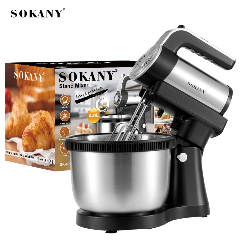 SOKANY6662 Cross-border desktop electric egg beater, handheld egg beater, home baking, cream beating, stirring 3.5L Item Picture