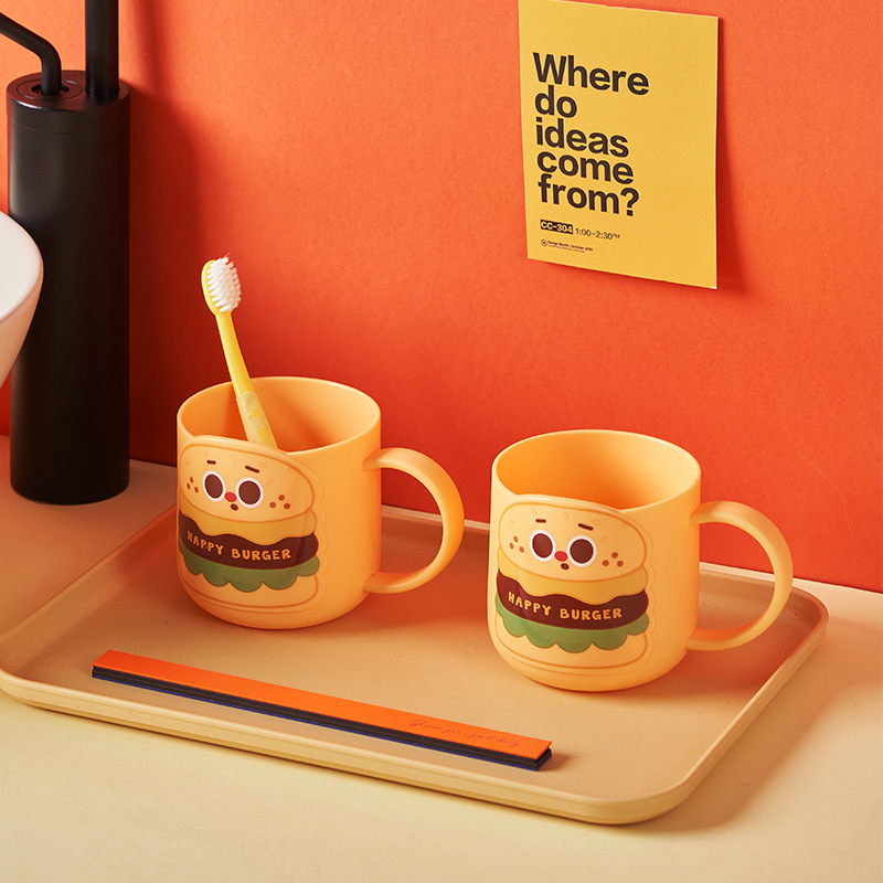 New hamburger, cute cartoon, household plastic toiletry cup, convenient household bathroom brushing cup, supermarket toothbrush cup details Picture