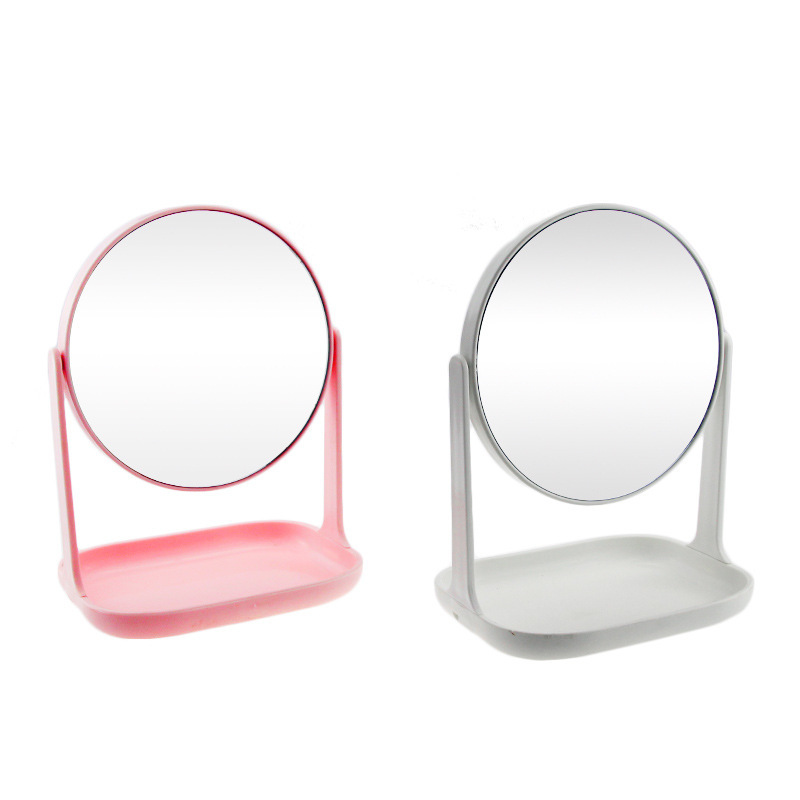 Desktop Double-Sided 3X Small Mirror Portable Vanity Mirror Rotating Storage Beauty Mirror Home Makeup Mirror Small Mirror Application Scenario