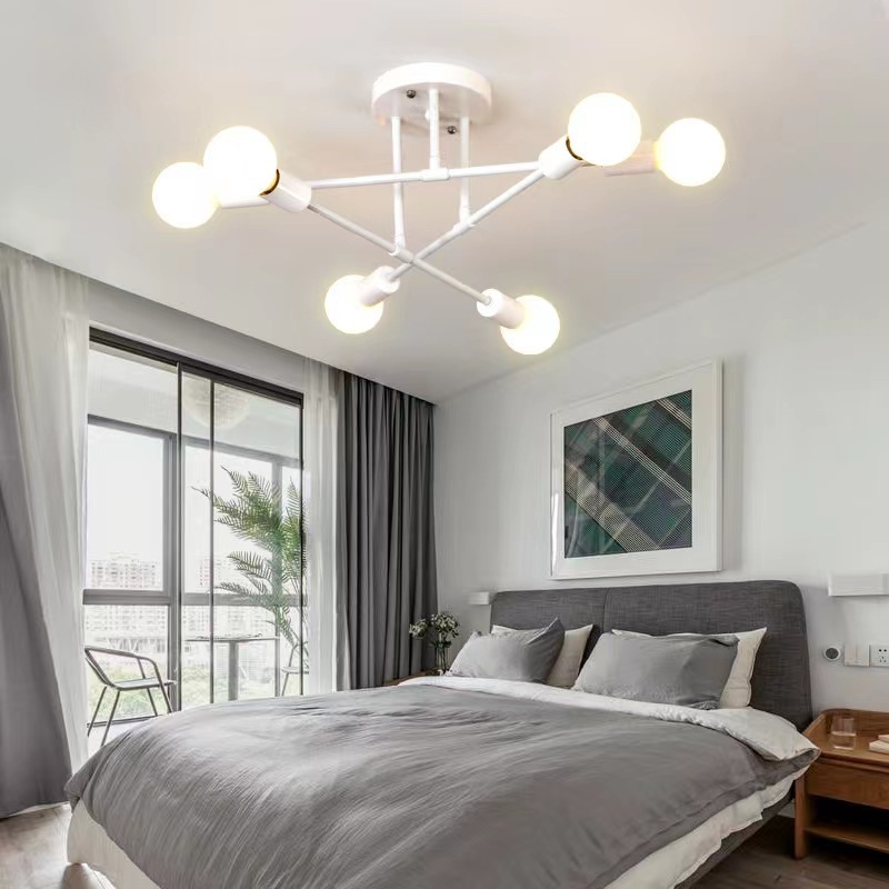 Cross-border Nordic home small chandelier, creative and personalized ironwork small living room lamp, dining room lamp, simple bedroom ceiling lamp Application Scenario