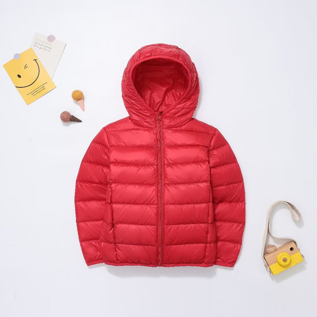Baby down jackets, children's winter clothes, off-season children's white duck down jackets, girls' light down, boys' stylish children's clothing details Picture
