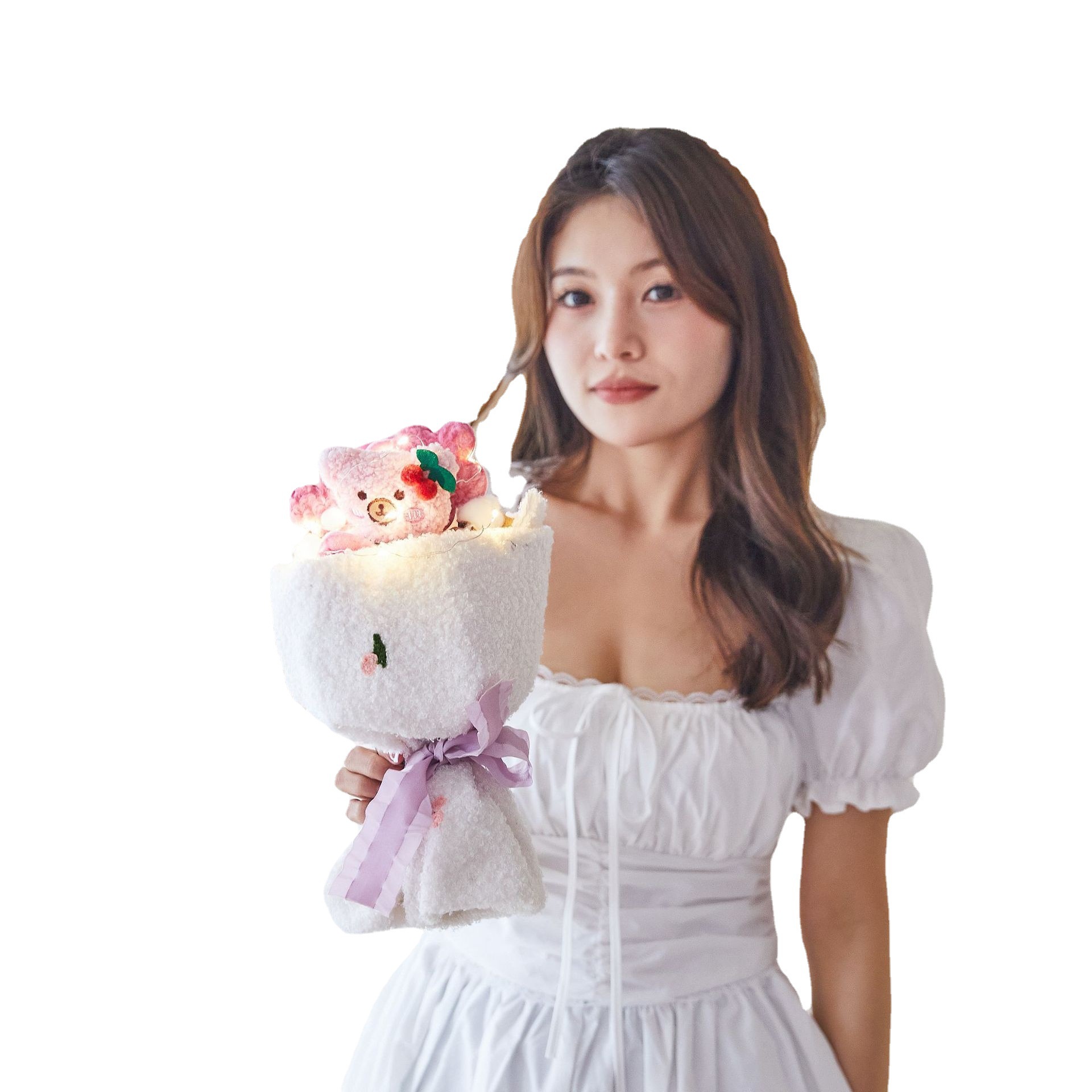 七夕礼物教师/仿真花/肥皂花白底实物图