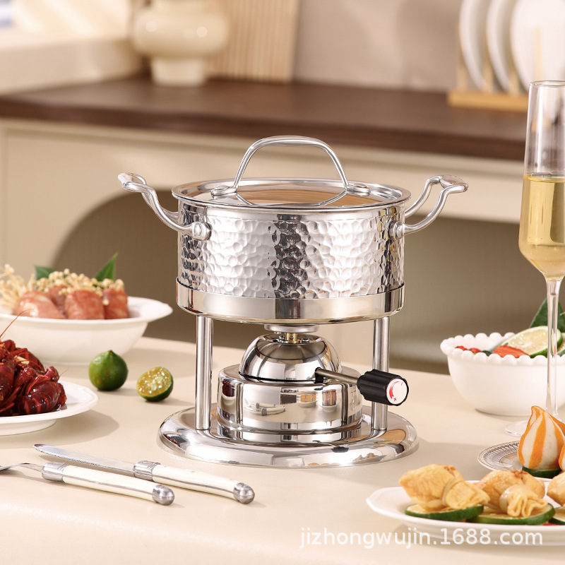 304 stainless steel small hot pot alcohol stove pot one pot of alcohol pot inflatable hot pot hotel club shabu Application Scenario