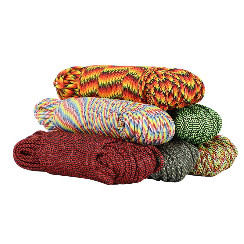 Nylon core-wrapped round rope, household rope, clothes drying rope, outdoor tent rope, colored polypropylene reflective rope, braided rope Item Picture