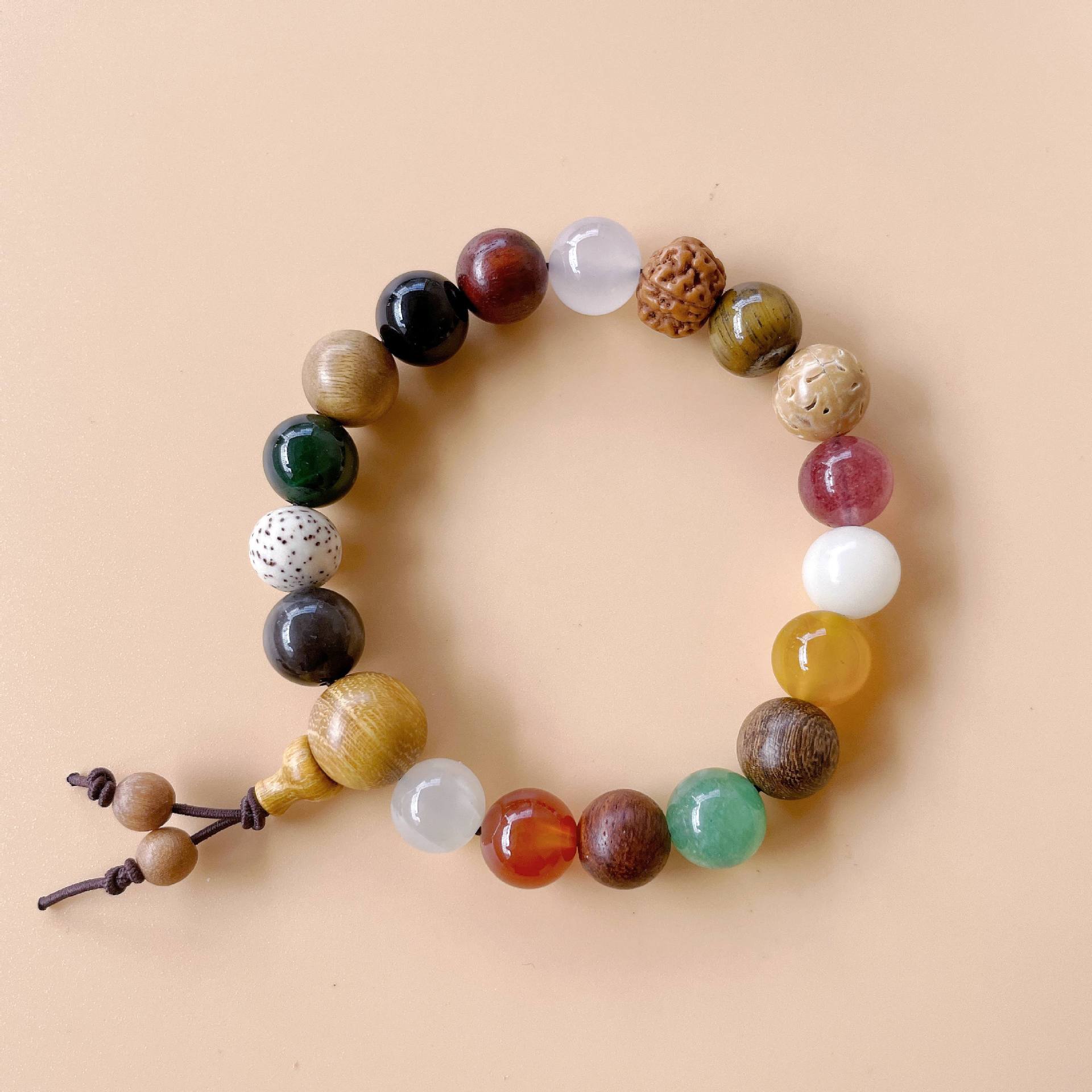 Eighteen Seeds Hangzhou Lingyin Same style 13 Fourth Generation Multi-treasure Bodhi Wood bracelet for men and women, Eighteen Beads details Picture