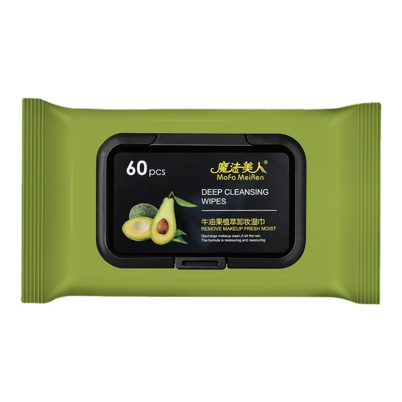 Avocado Makeup Remover Wet Wipes Wholesale: Gentle Makeup Remover, Cleansing, Moisturizing And Hydrating Makeup Remover Wipes, Portable Makeup Remover Wipes Item Picture
