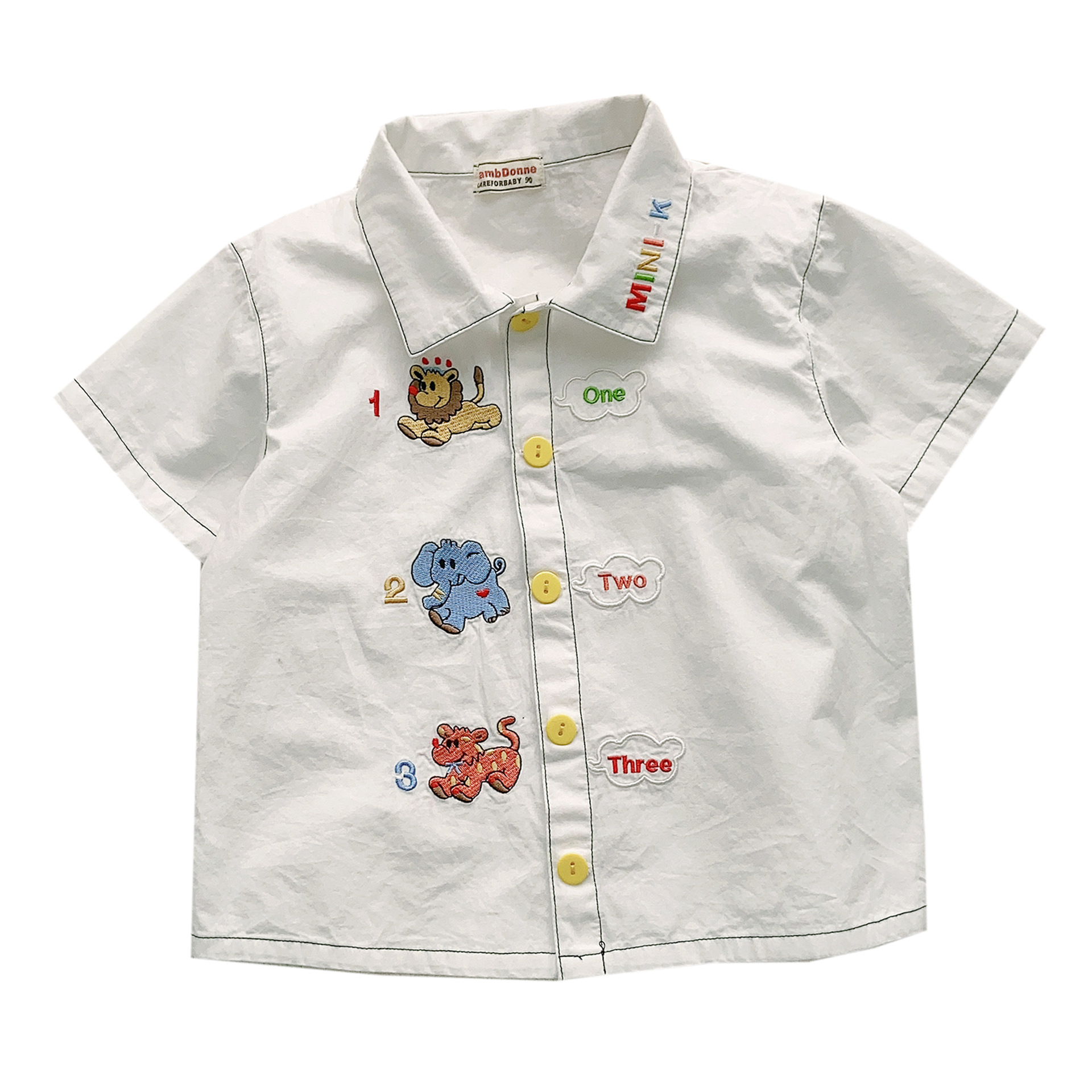 Children's Shirt 23 Summer Baby Shirt Embroidered Lapel Shirt Boys Baby Girls Baby Top Spring Fashion Children's Wear Item Picture