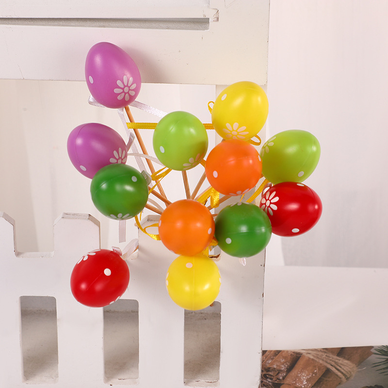 DIY复活节彩蛋 益智装饰 彩绘涂色仿真鸡蛋挂饰挂件厂家直供