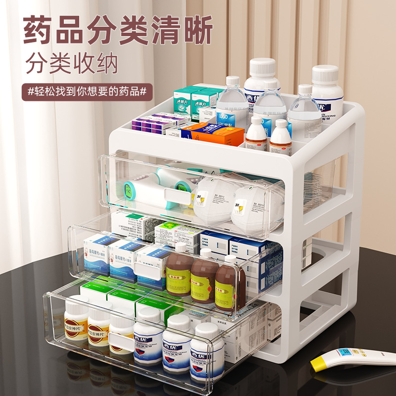 Large-sized medicine box, family-sized large-capacity medicine box, household medicine storage box, multi-layer extra-large classified medicine box details Picture
