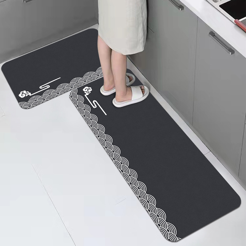 Morandi Kitchen Mat Rub Absorbent Oil Absorbent Diatom Mud Floor Mat Household Mat Non-Slip Diatom Mud Floor Mat Specification drawing
