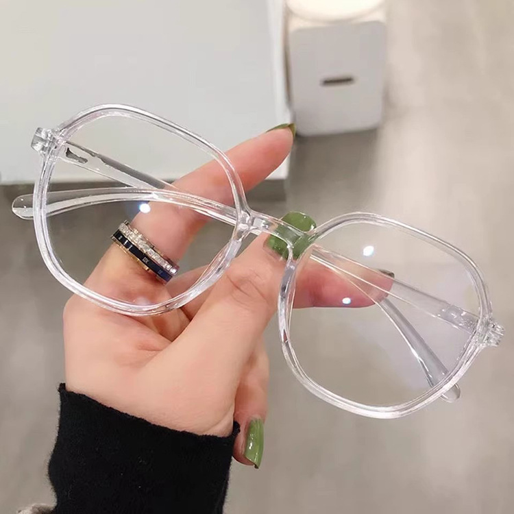 The college-style plain large-frame modified plain glasses are fashionable and trendy. The anti-blue light glasses frame can be paired with myopia glasses Specification image