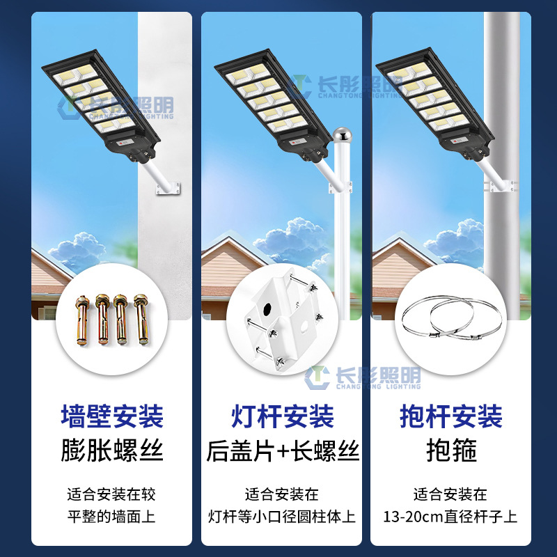 New solar outdoor lighting fixtures, household outdoor waterproof garden lamps, ultra-bright intelligent sensing high-power street lamps Application Scenario