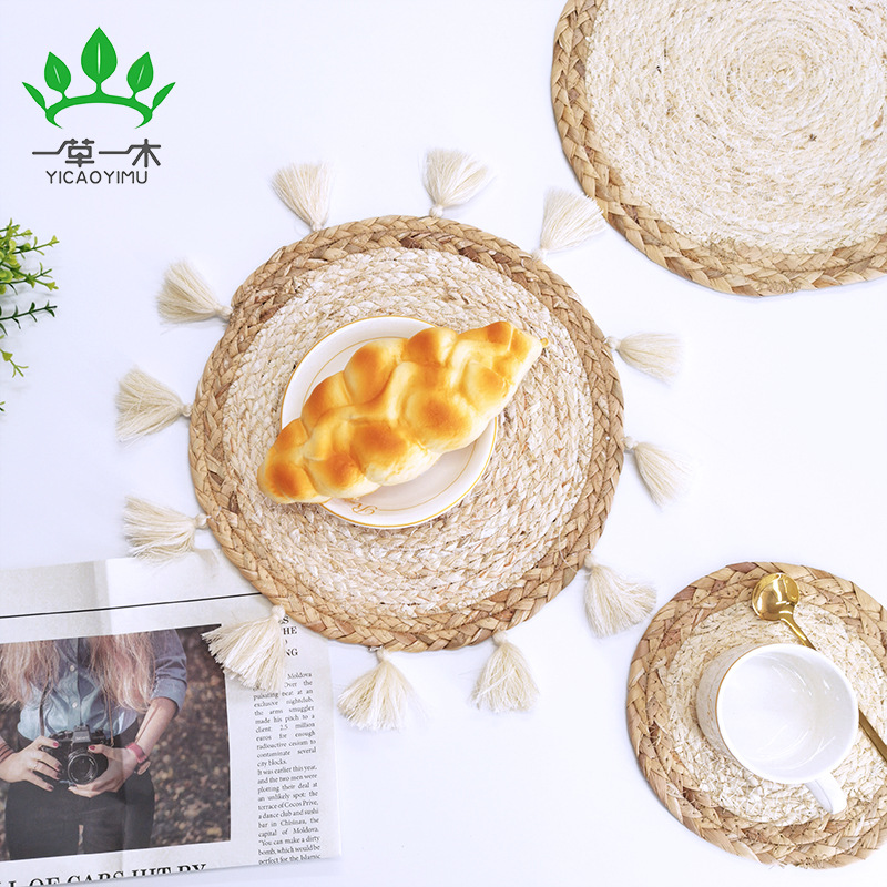 田园风草编西/草编餐垫细节图